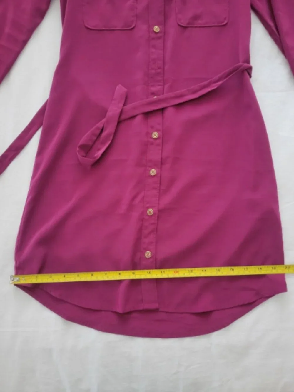 Banana Republic Shirt Womens Dress Size S Pink Button Up Tie Waist Casual Work - Picture 6 of 9